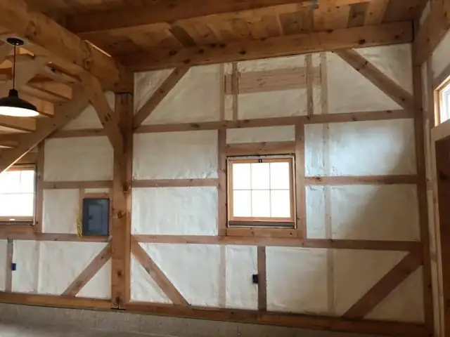 Closed-cell spray foam applied in on site