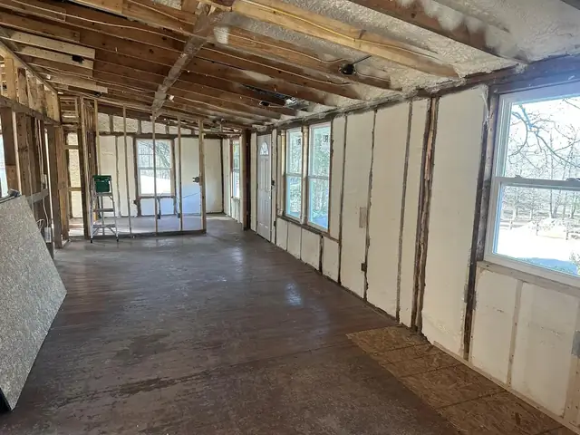 Spray foam insulation applied in on site
